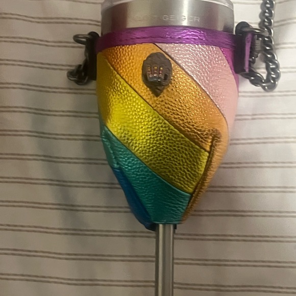Kurt Geiger Rainbow Mini Bag with Chain Strap (wine cup) - Picture 6 of 6